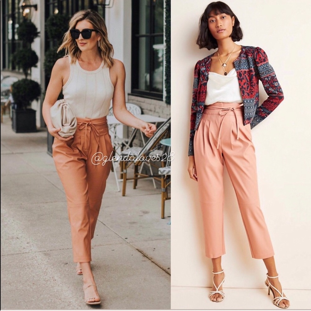 NEW Anthropologie Chelsea Tapered Faux Leather Pants Size 30 Straight Leg